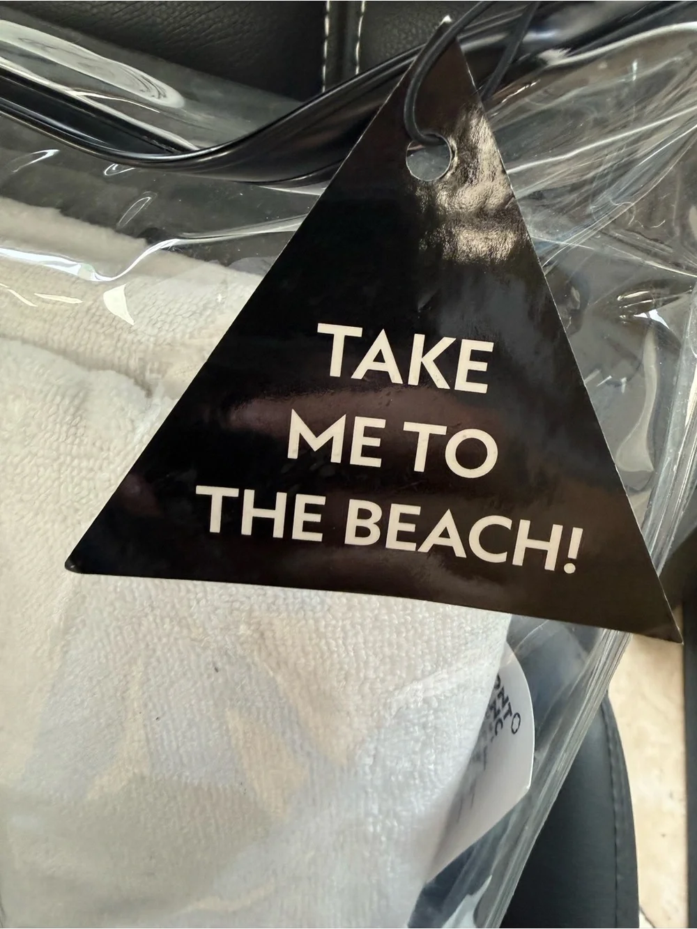 Mont Blanc White Embossed Logo Bath Towel